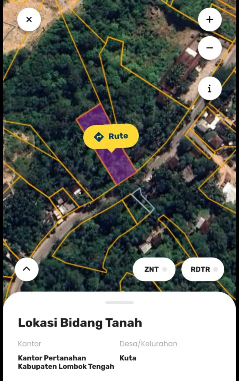 Kuta Lombok Land for Sale map