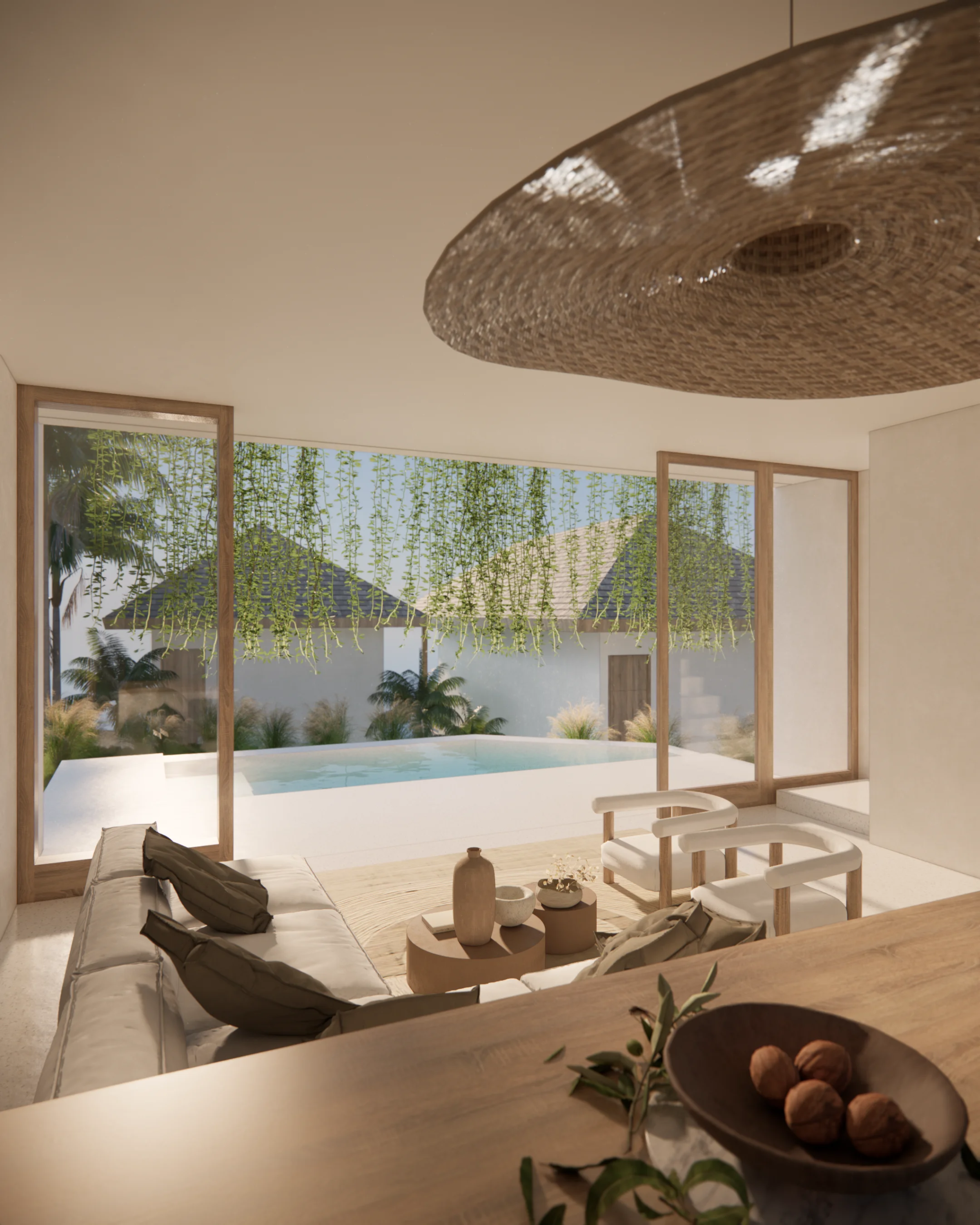 Interior rendering view of Lombok villa for sale endless summer