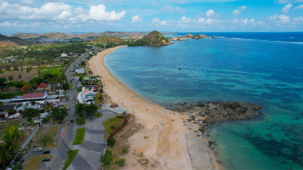 Aerial View of Kuta Beach Lombok