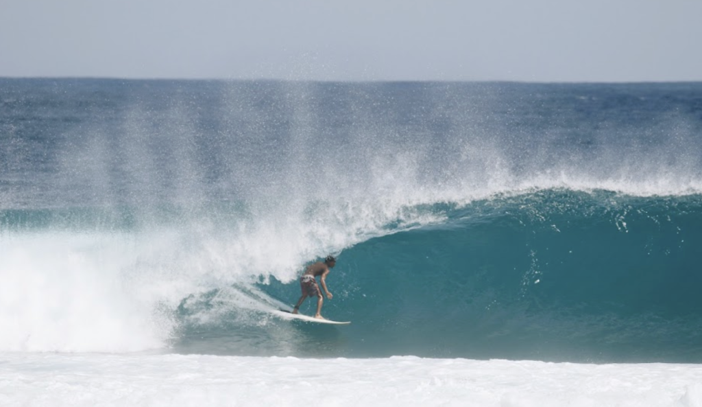 Surfing at desert point lombok