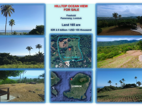 Hilltop land for sale in North Lombok