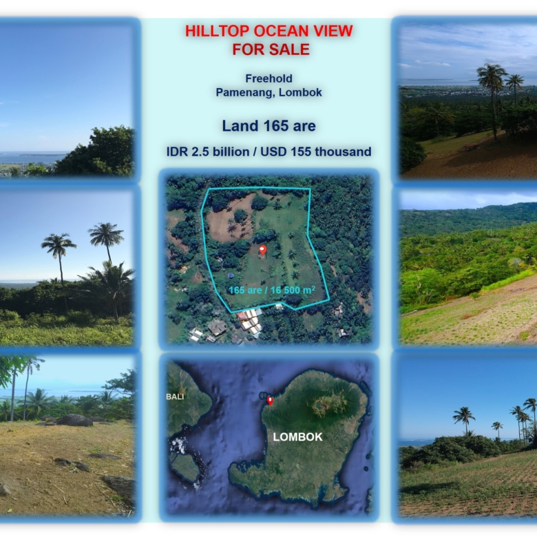 Hilltop land for sale in North Lombok