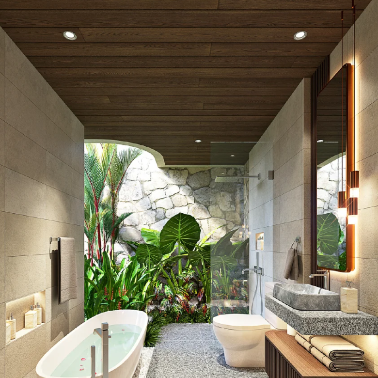 Bathroom render villa for sale in central Kuta Lombok