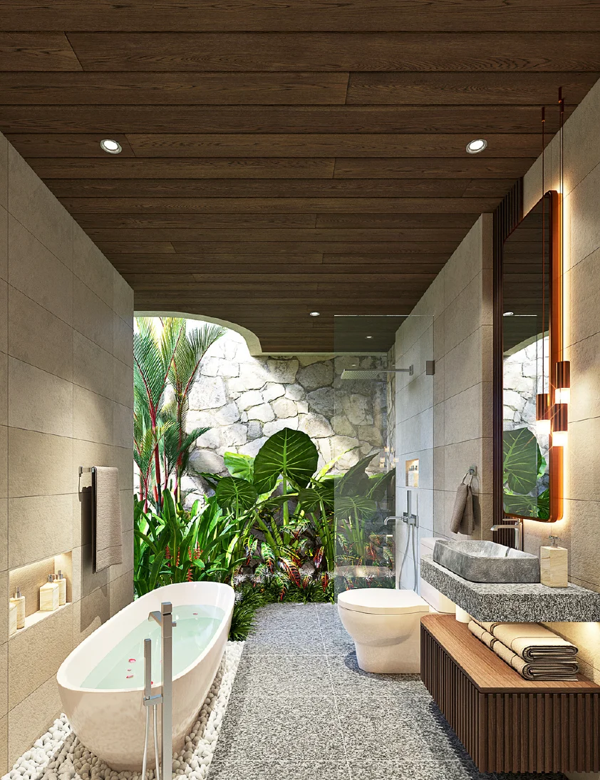 Bathroom render villa for sale in central Kuta Lombok