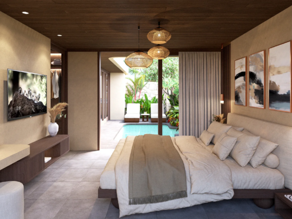 Bedroom render villa for sale in central Kuta Lombok